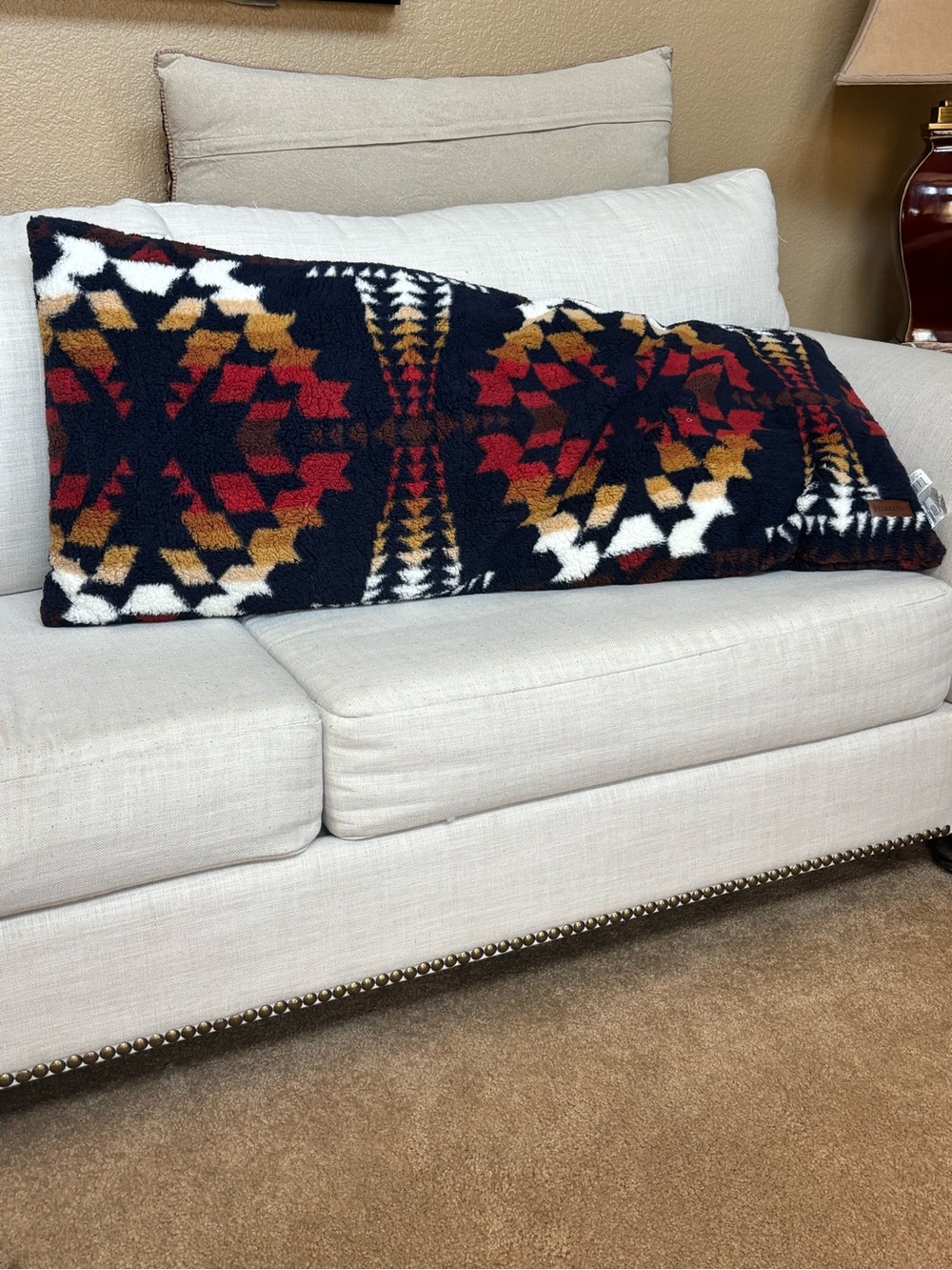Pendleton Legend Lake Body Pillow 20x48 Navy Multi Southwestern Print